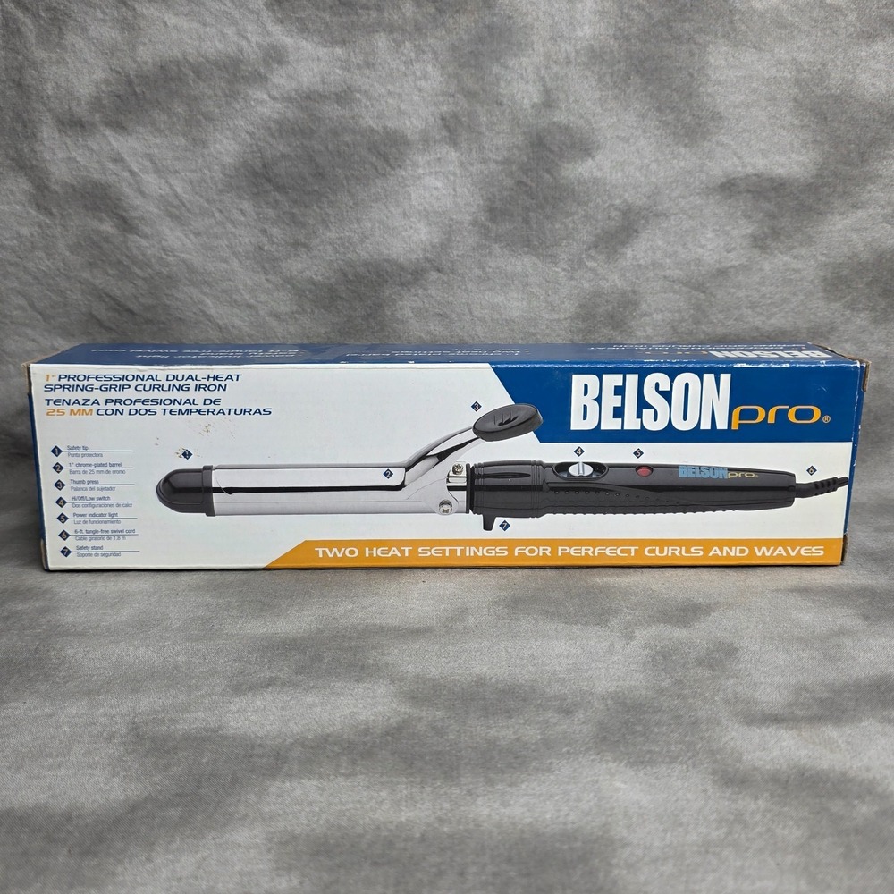 BELSON PRO 1" Curling Iron #BP2015 Dual Heat Spring Grip 2012 NEW - Picture 3 of 6